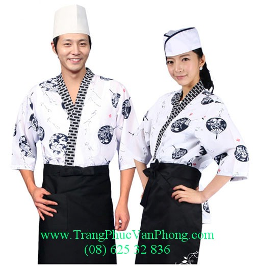 Mẫu đồng phục nhà hàng Nhật với màu sắc trang nhã lịch sự